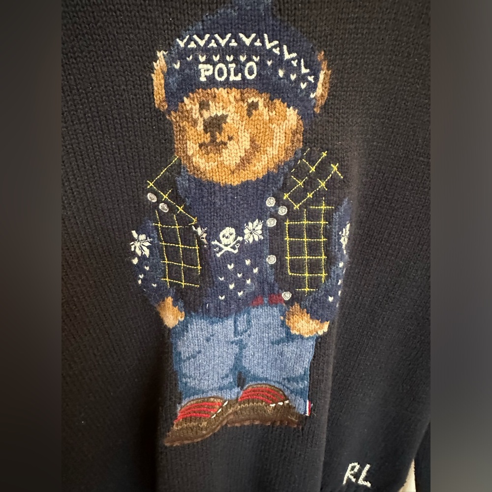 Used Ralph Lauren teddy bear knit kids boys 14-16.